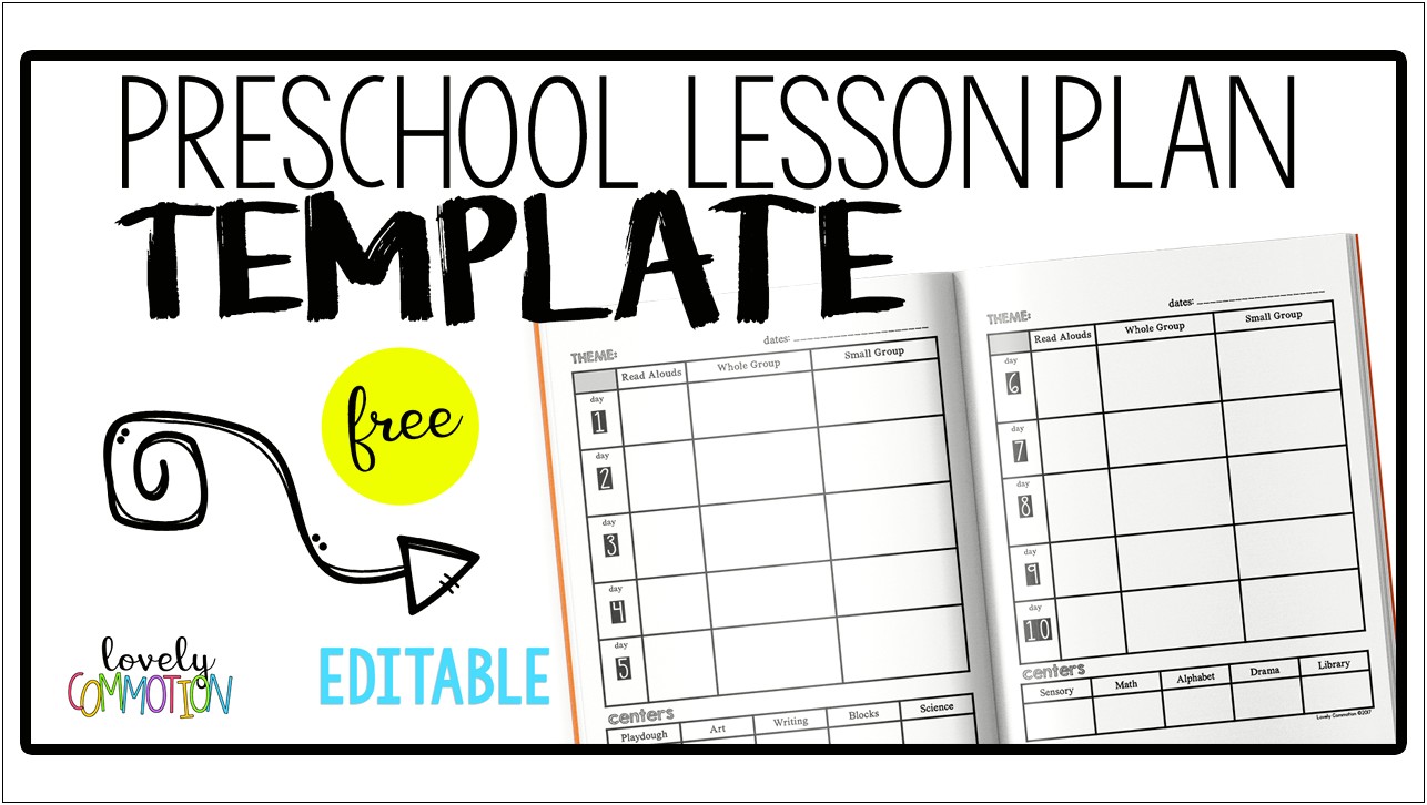 Daycare Lesson Plan Template For Preschoolers