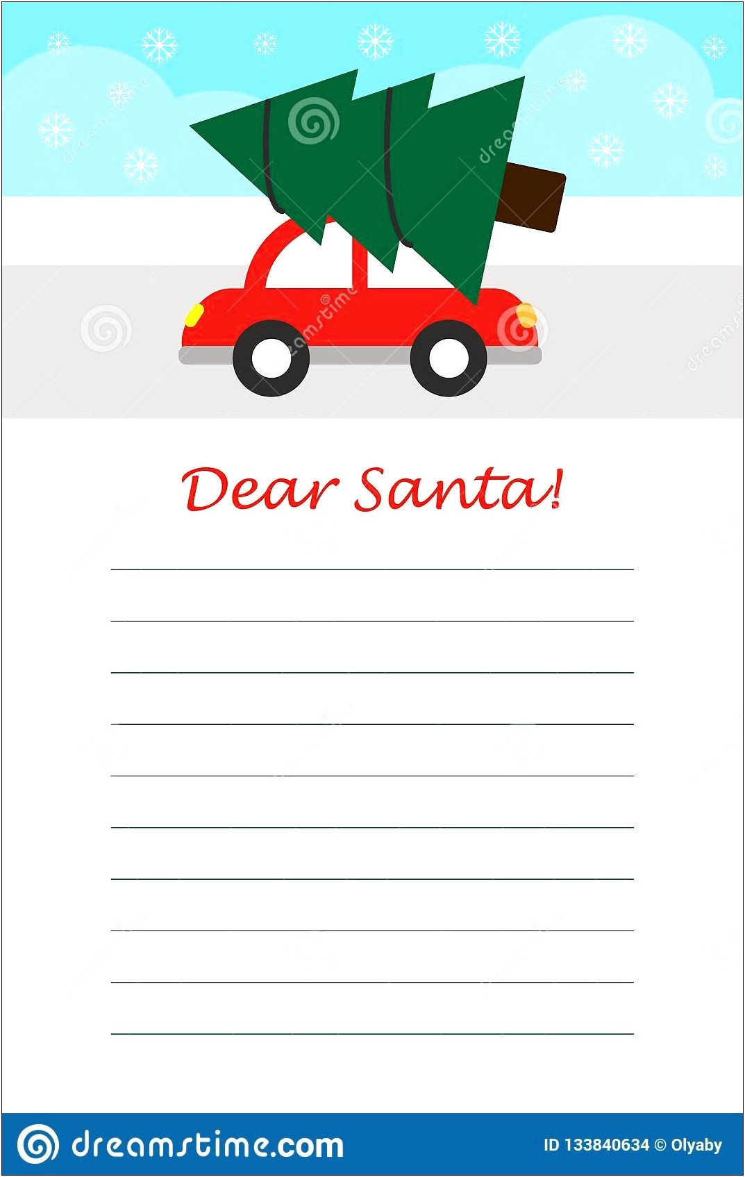 Dear Santa Letter Template For Preschool