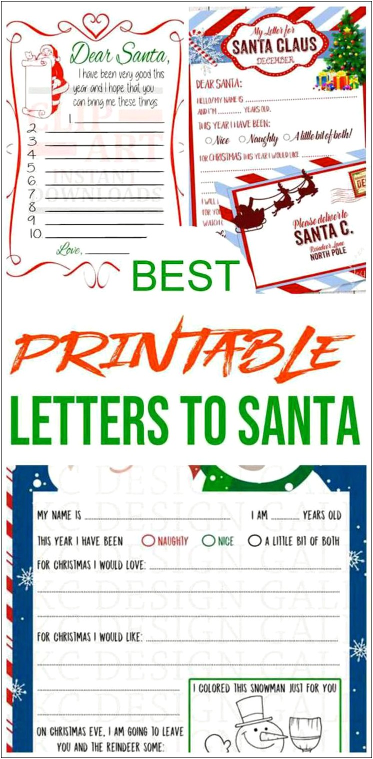 Dear Santa Letter Template For Toddlers