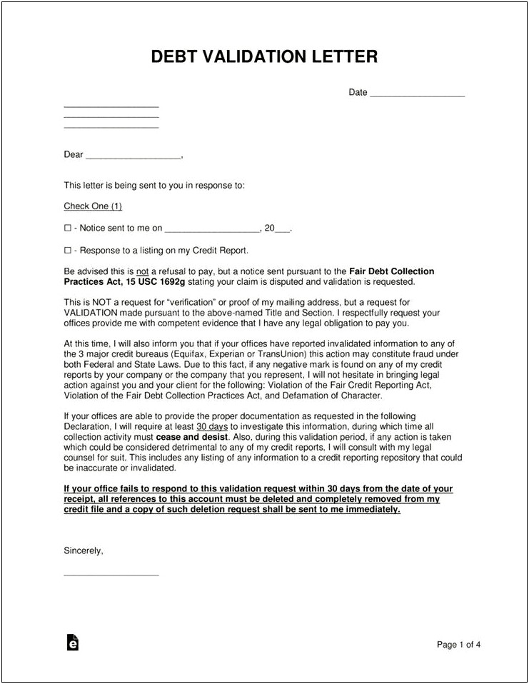 Debt Dispute Letter Template To Third Party