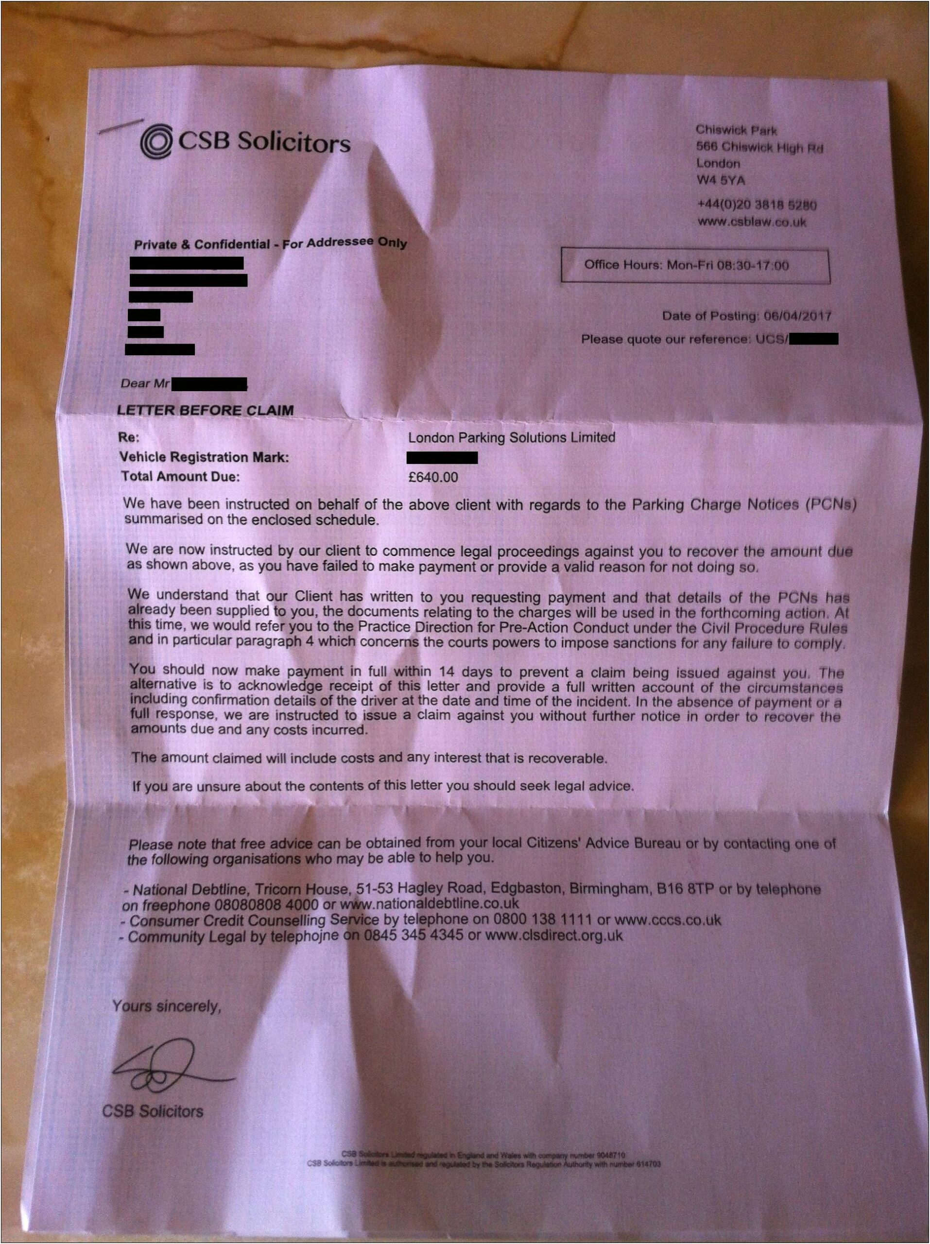 Debt Recovery Letter Before Action Template Uk