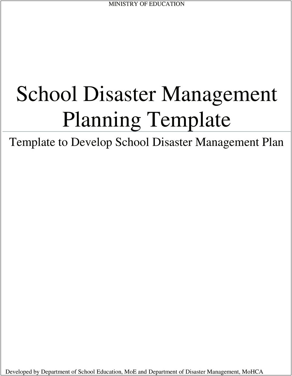 Deecd Emergency Management Plan 2014 Template