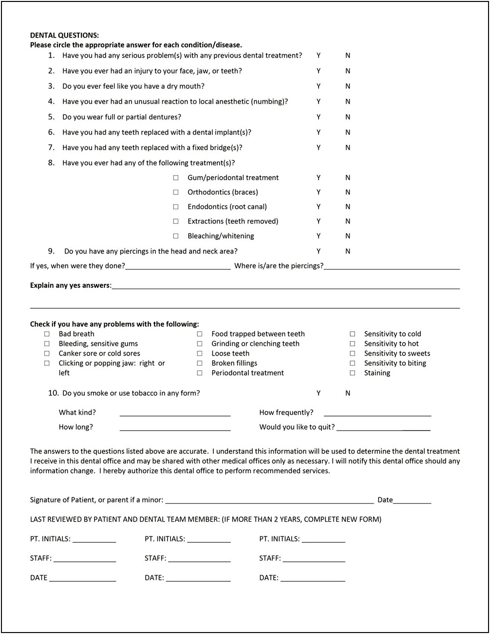 Dental Charting Dental Treatment Plan Template