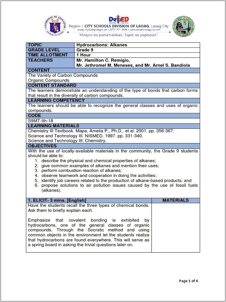 Deped Daily Lesson Plan Template Pdf