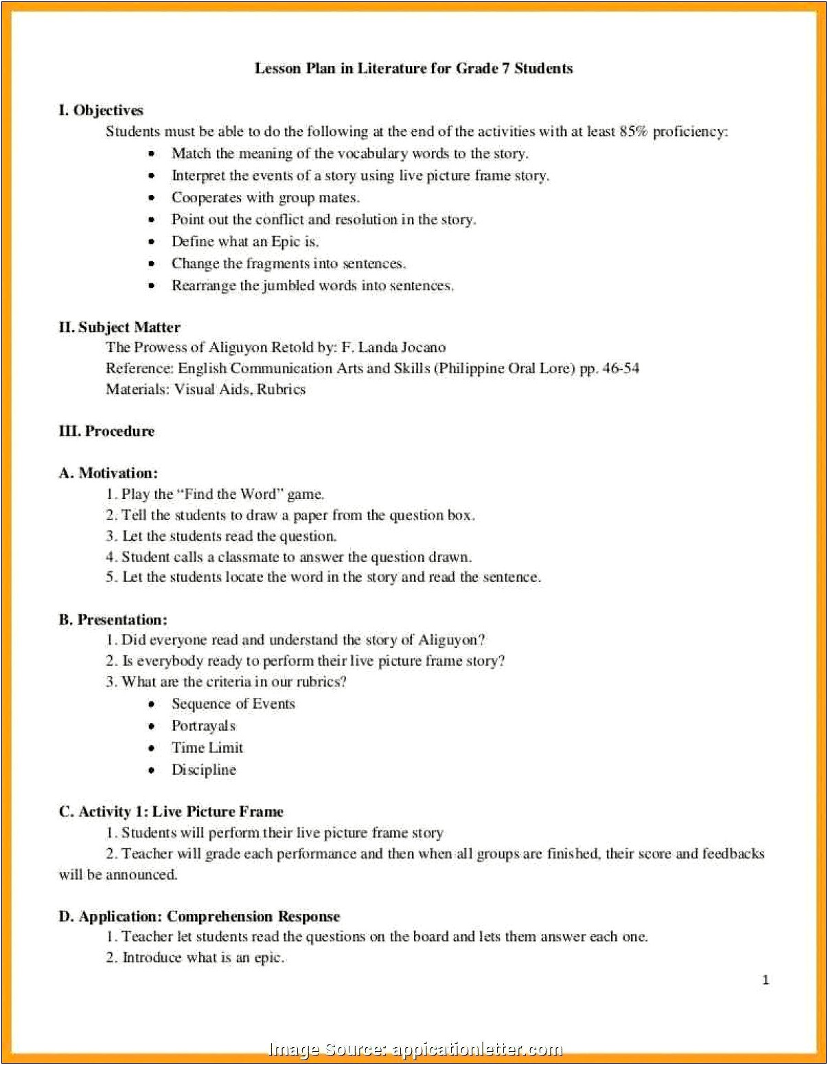 Detailed Lesson Plan Template 11th Grade