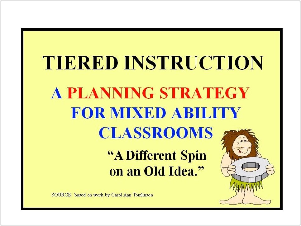 Differentiated Instruction Tiered Lesson Plan Template