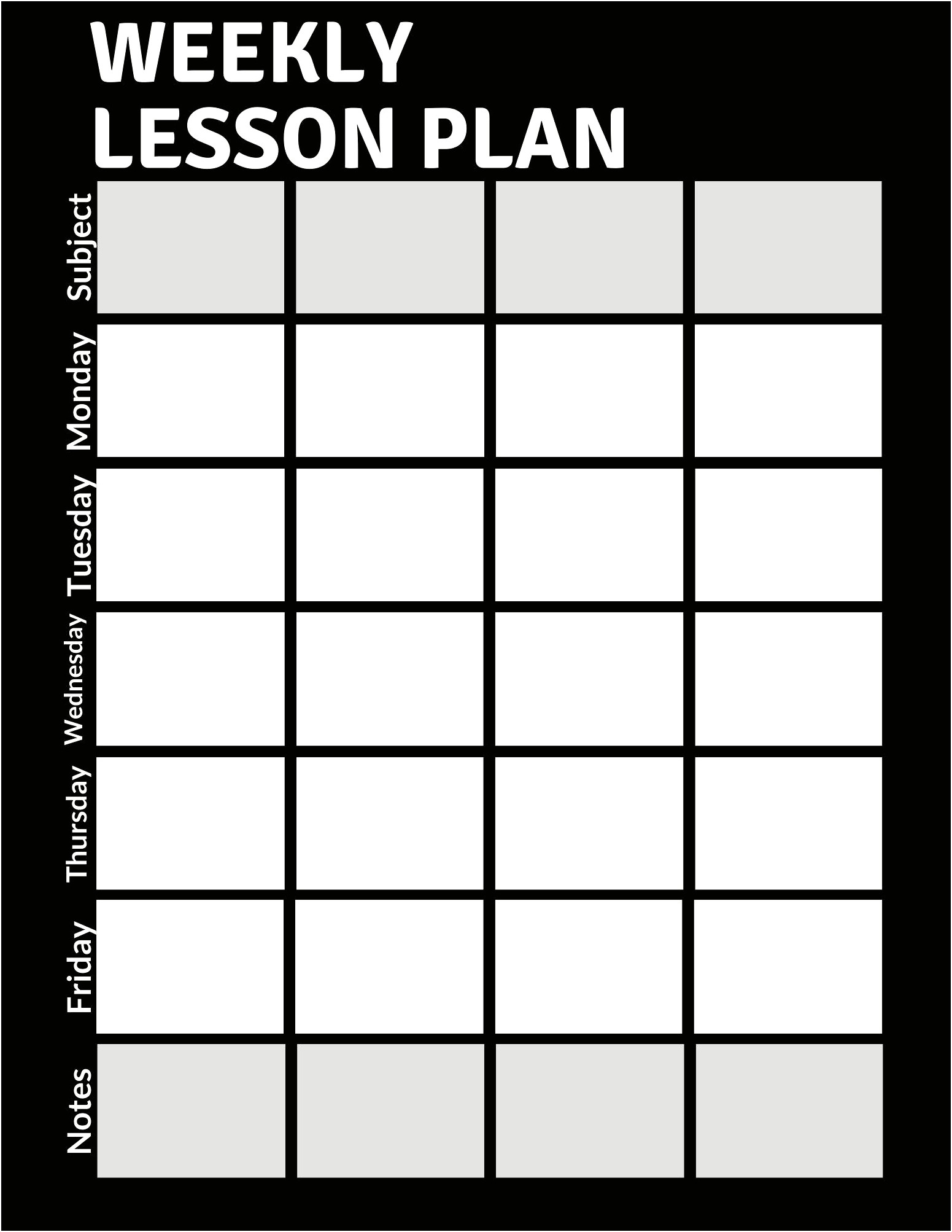 Digitallesson Planner Lesson Plan Book Template Printable