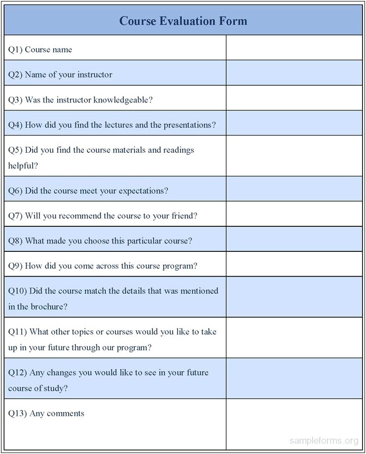 Director Of Operations Evaluation Word Template