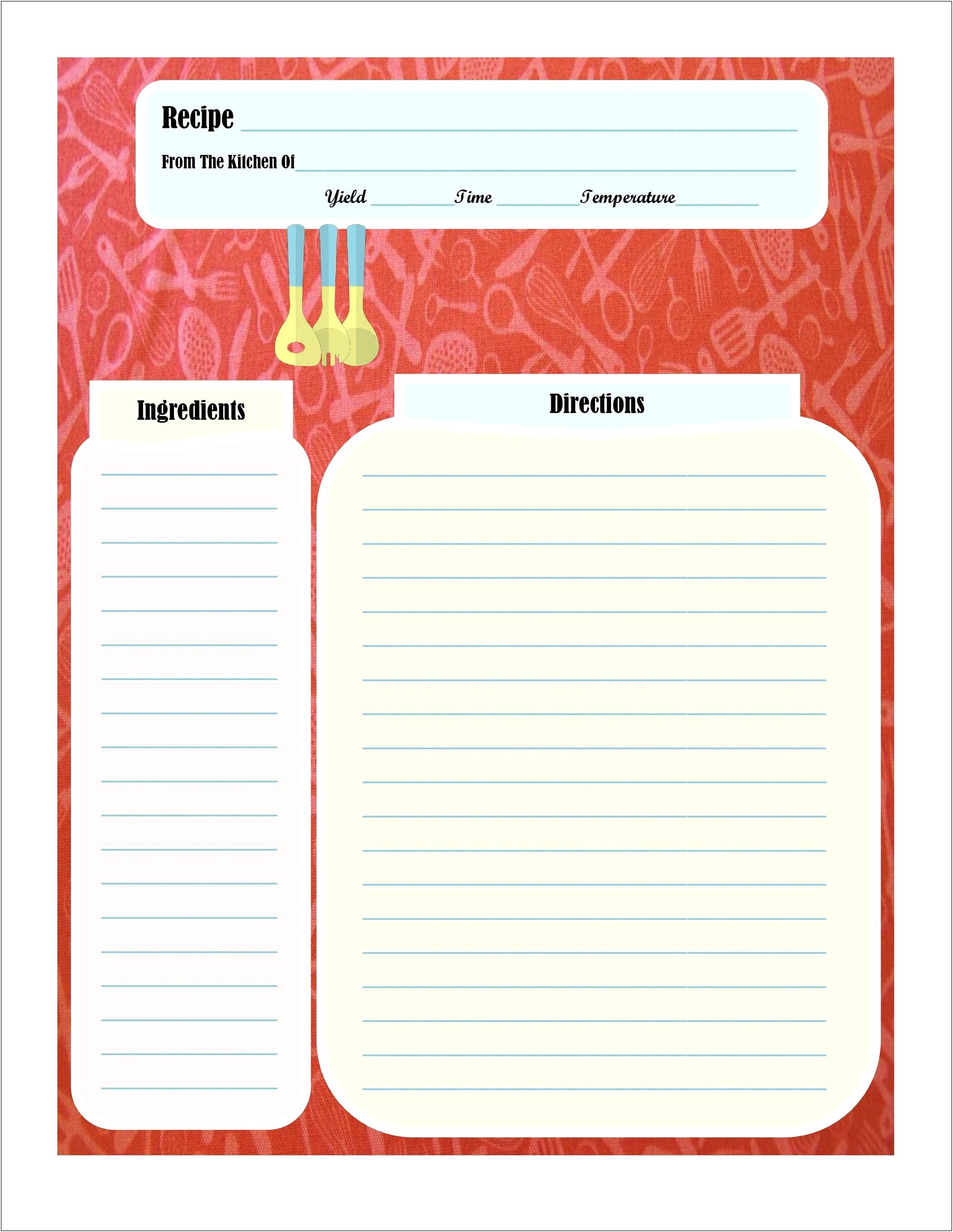 Diy Recipe Book Microsoft Word Template