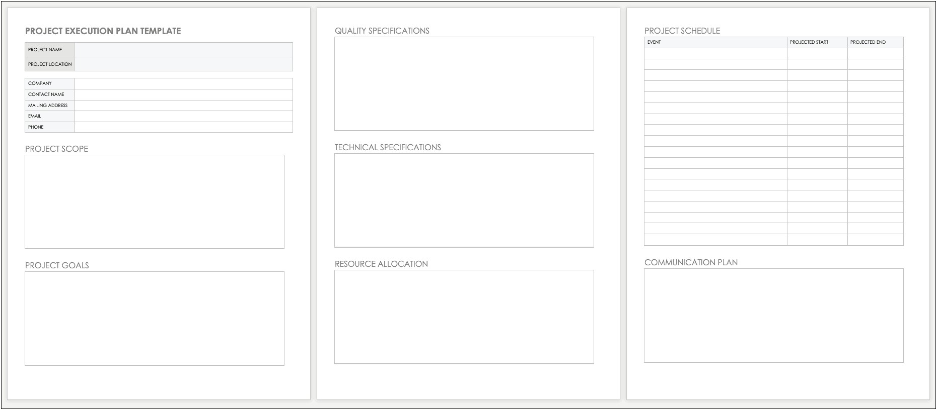 Document Template For A Project Plan