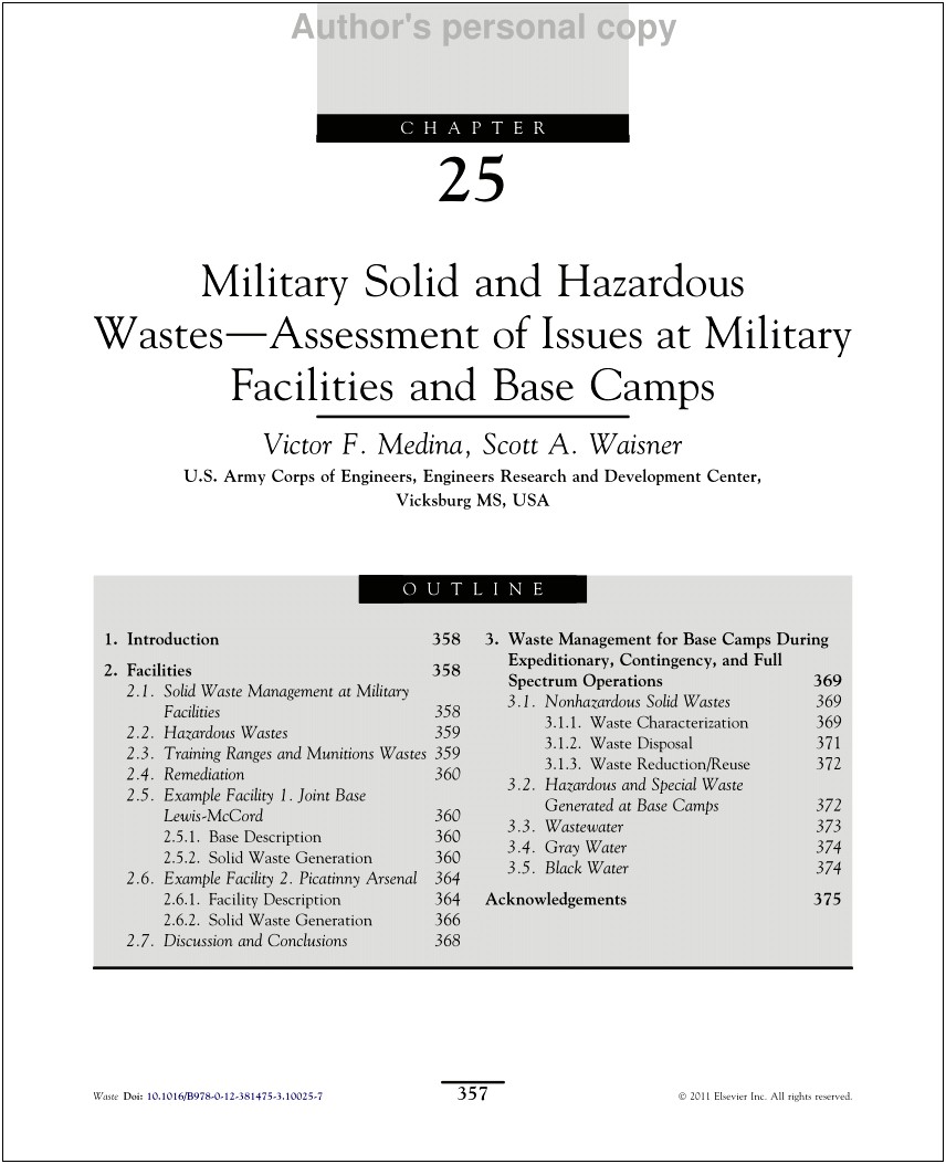 Dod Hazardous Waste Management Plan Template