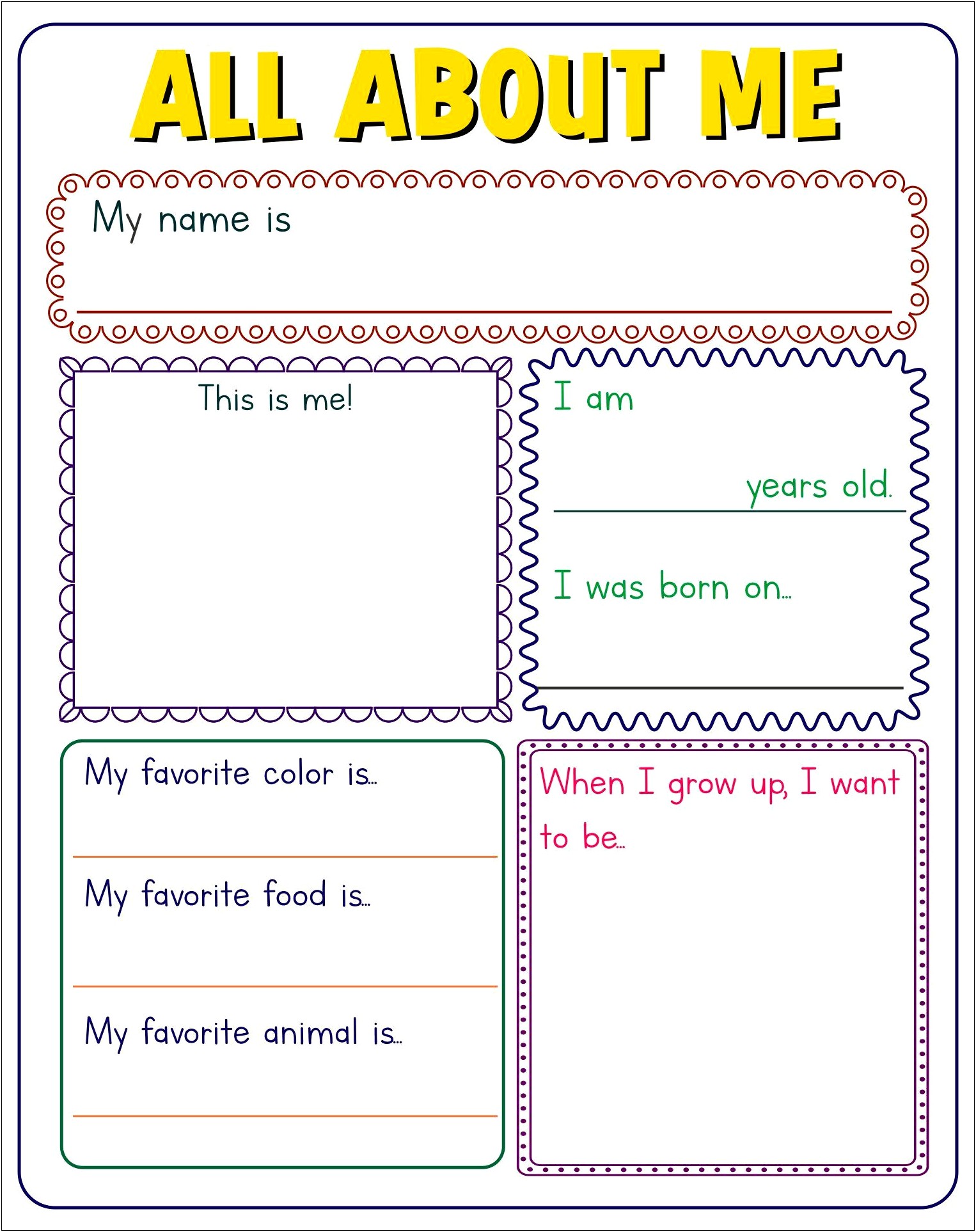 Download Teacher All About Me Template