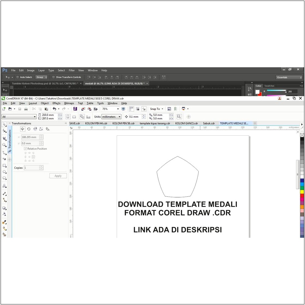 Download Template Tumbler Insert Paper Cdr