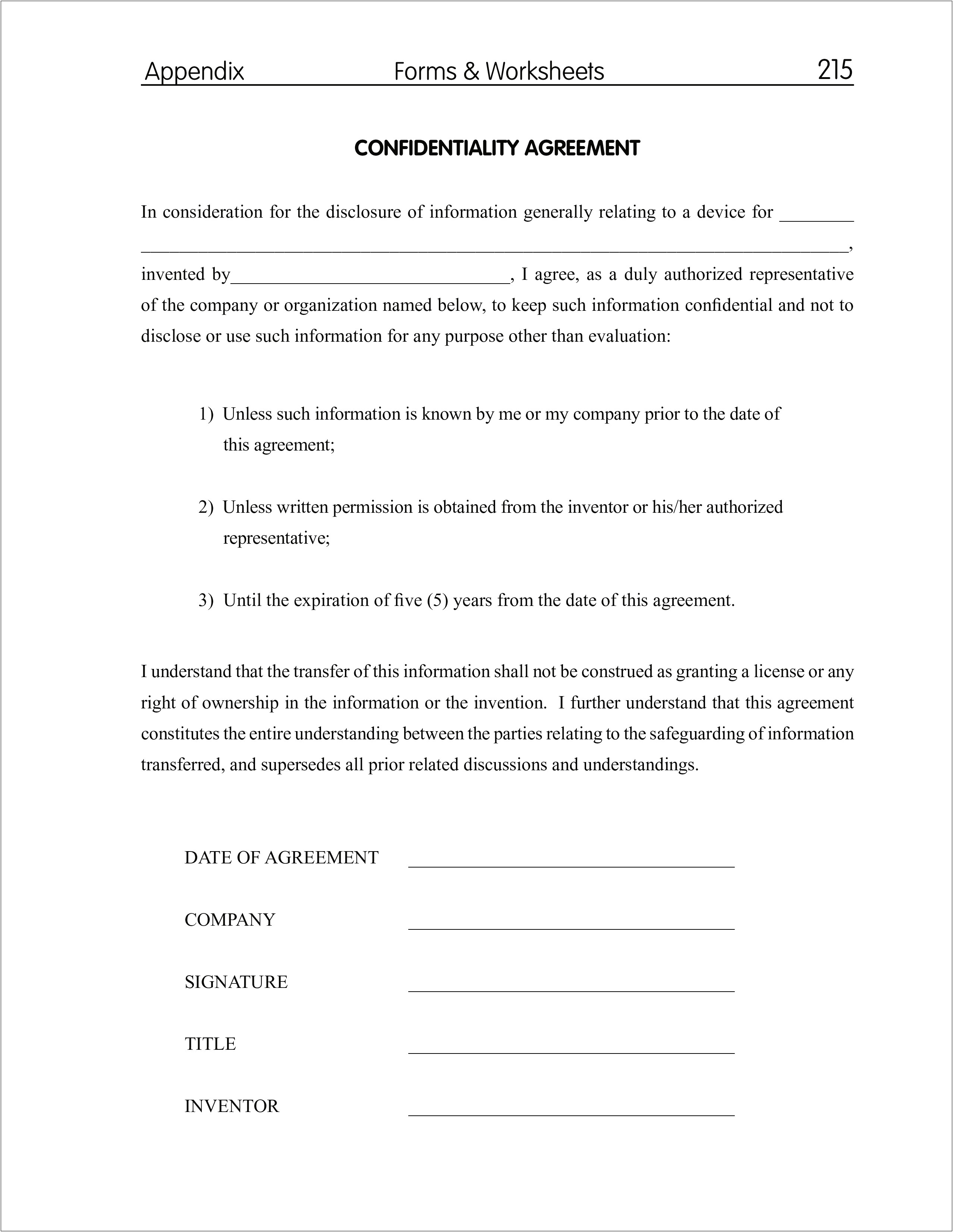 Download Your Business New Non Disclosure Agreement Template