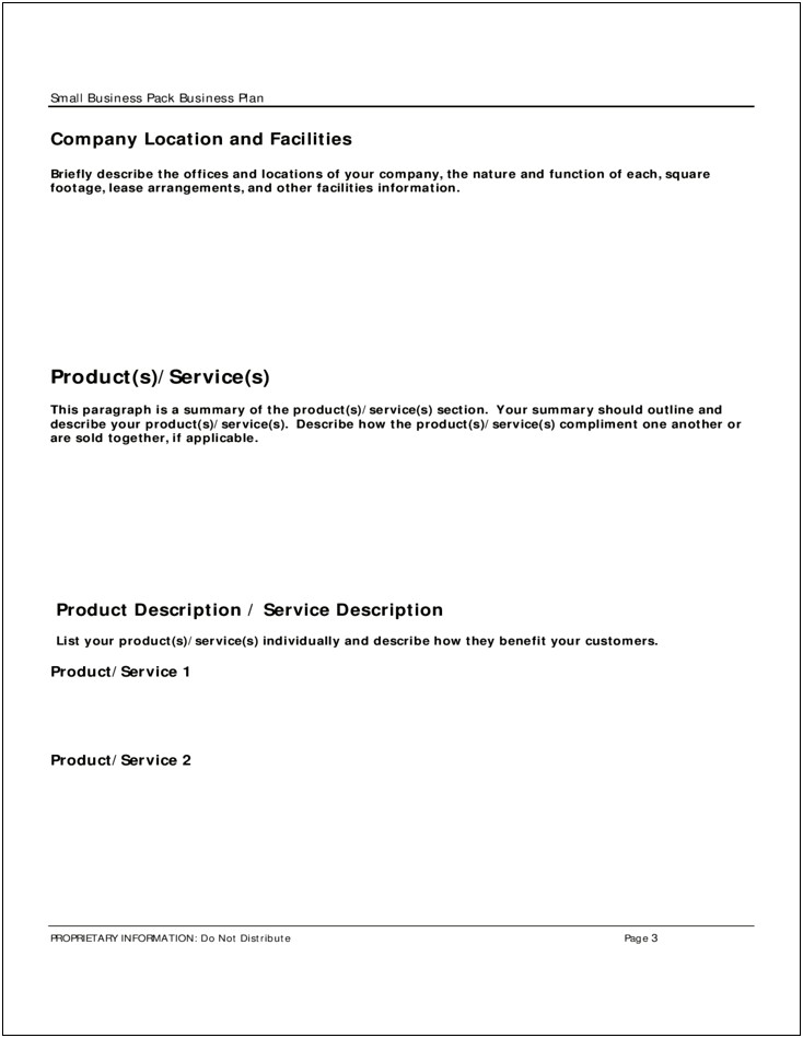 Downloadable One Page Business Plan Template