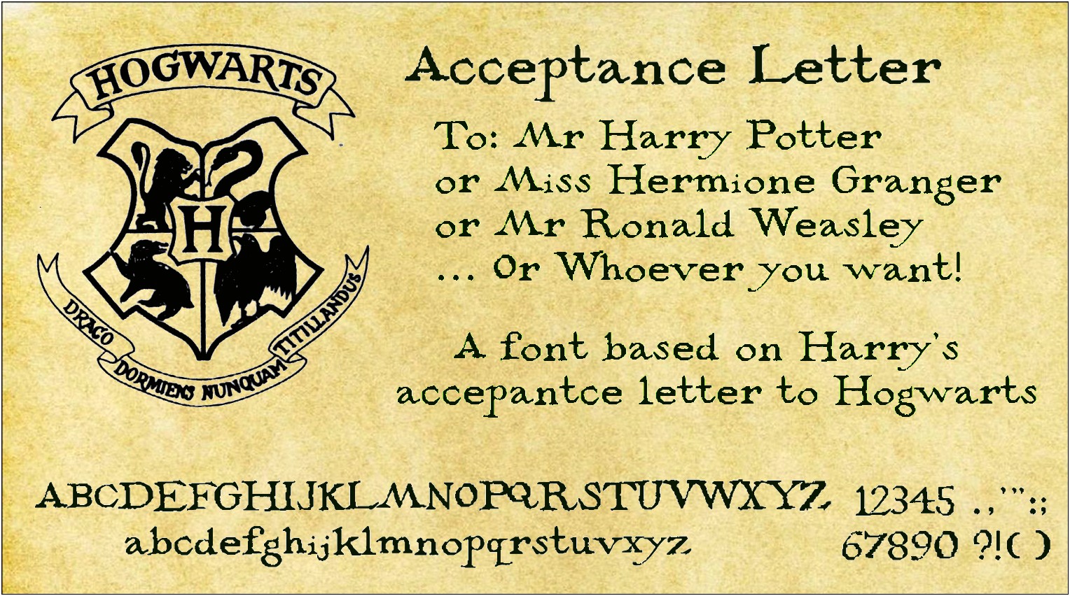 Downloadable Templates Of Harry Potter Acceptance Letter