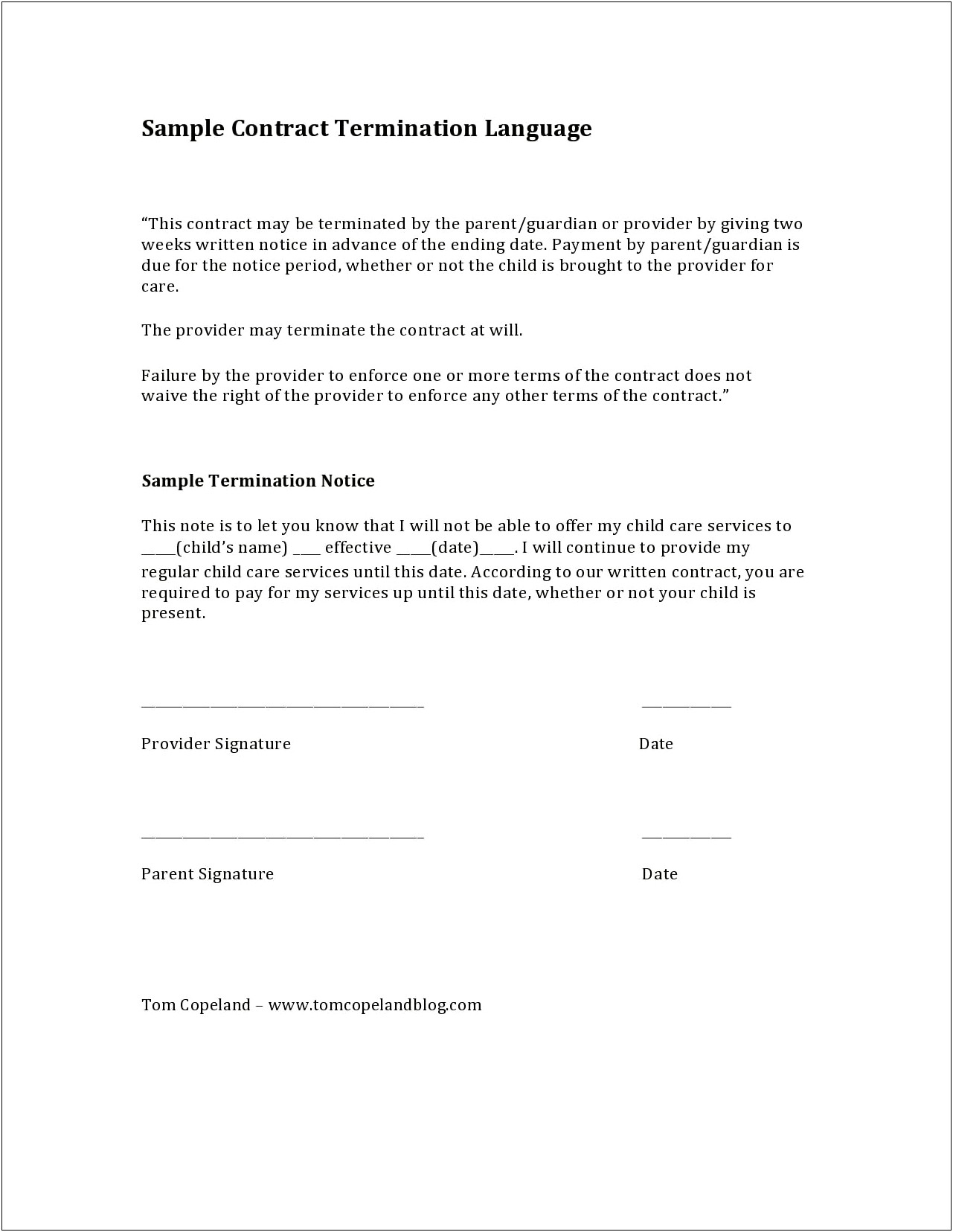 Drafting Legal Notice Of Contract Termination Letter Template