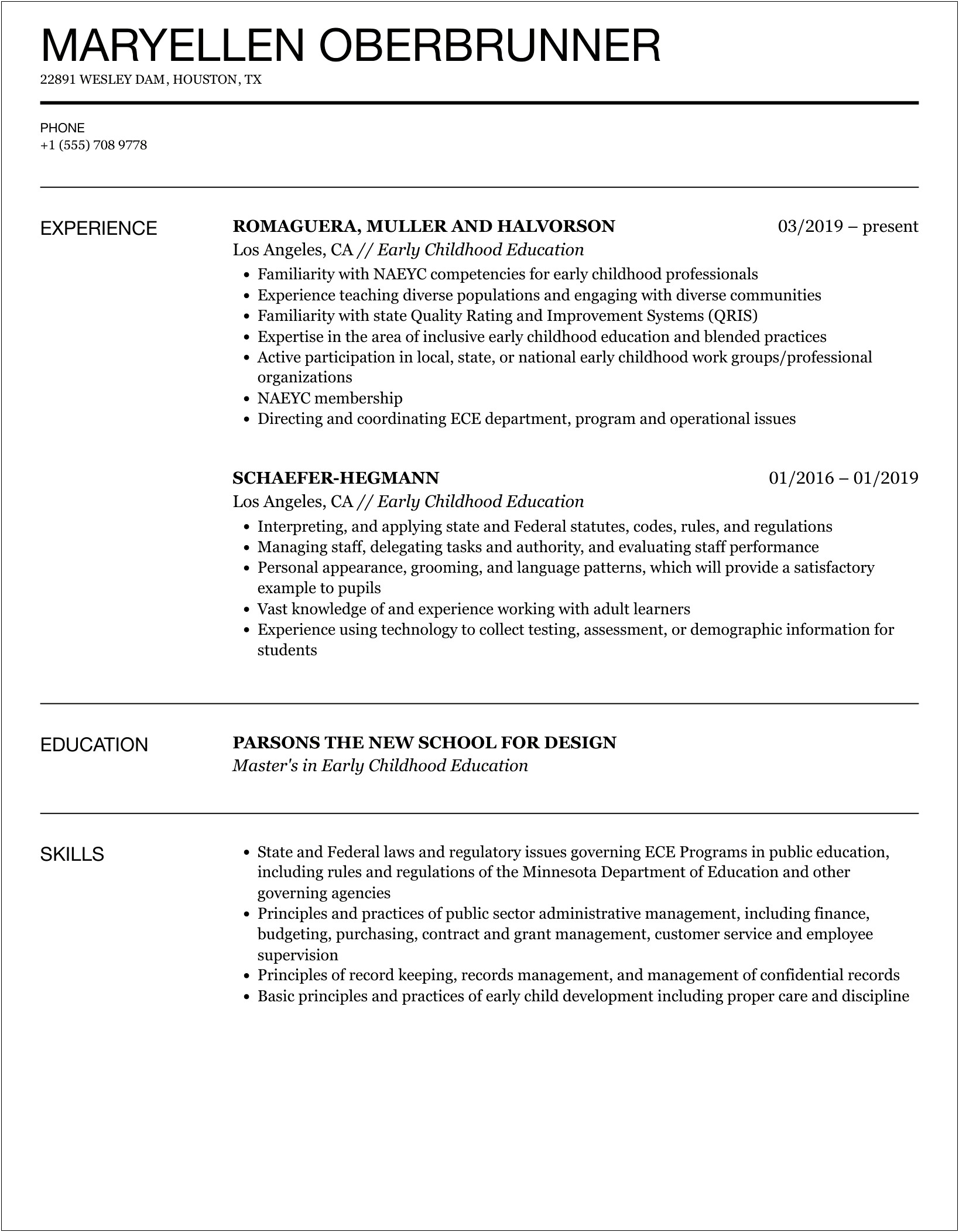 Early Childhood Program Professional Development Plan Template