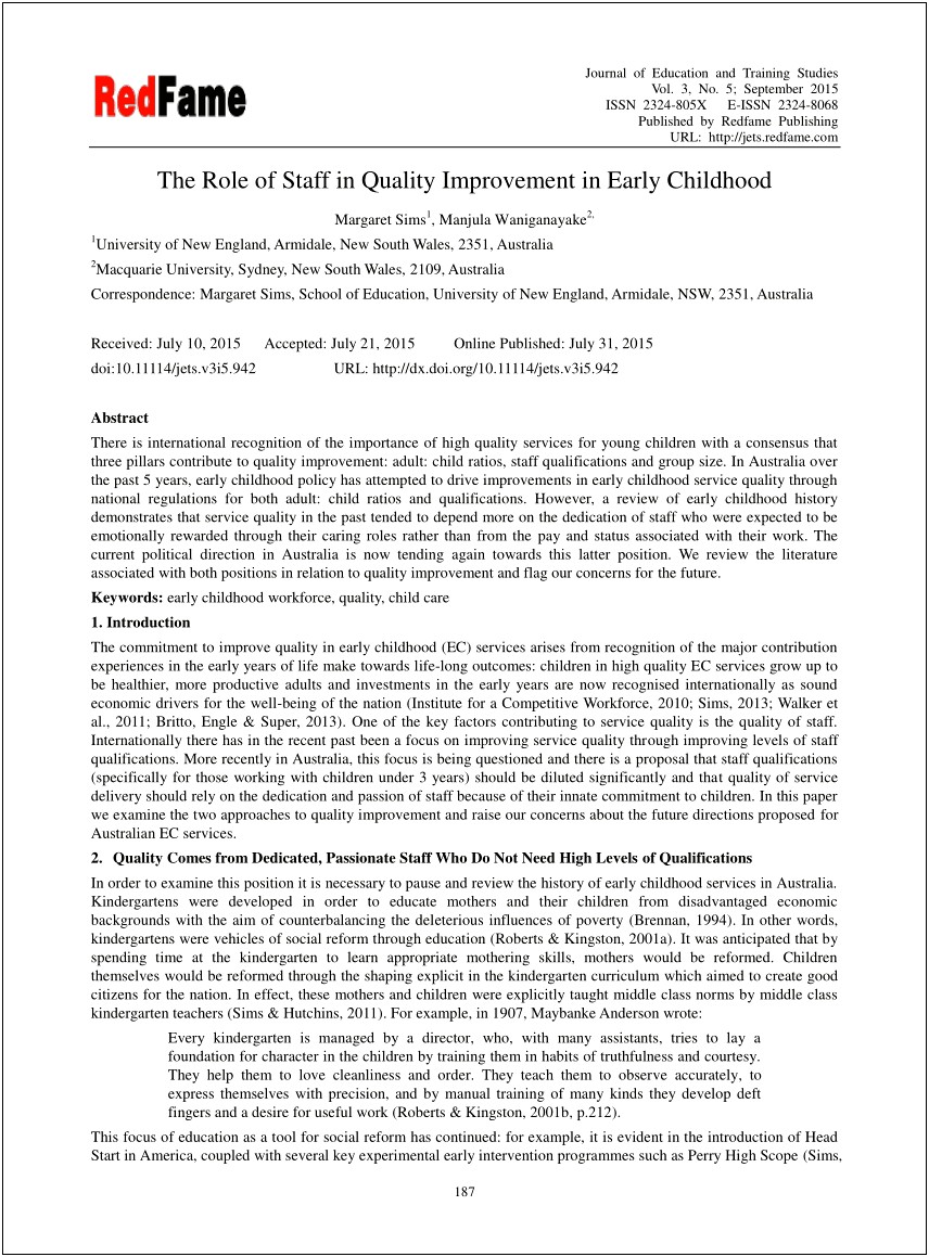 Early Childhood Quality Improvement Plan Template