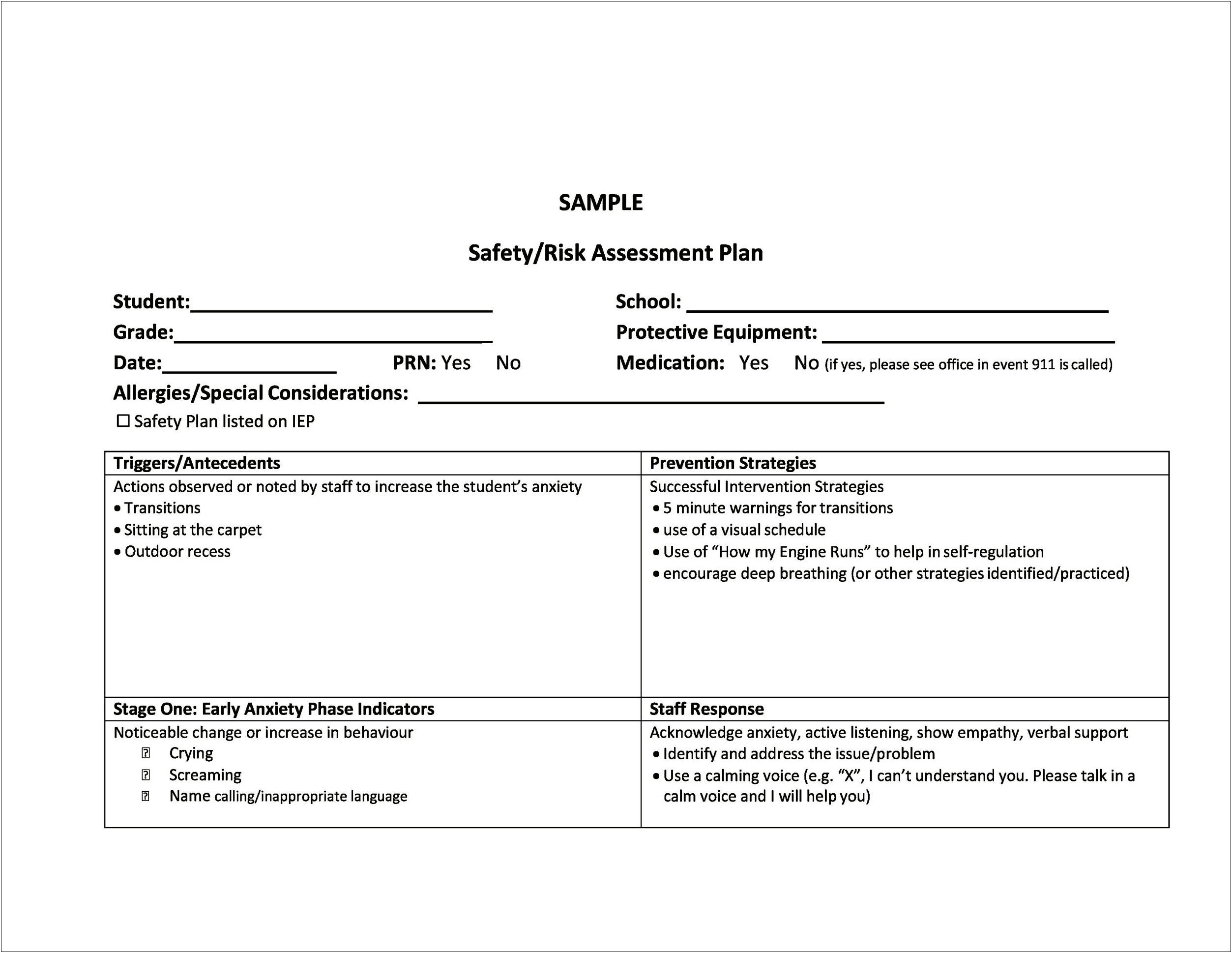 Education And Health Care Plan Template