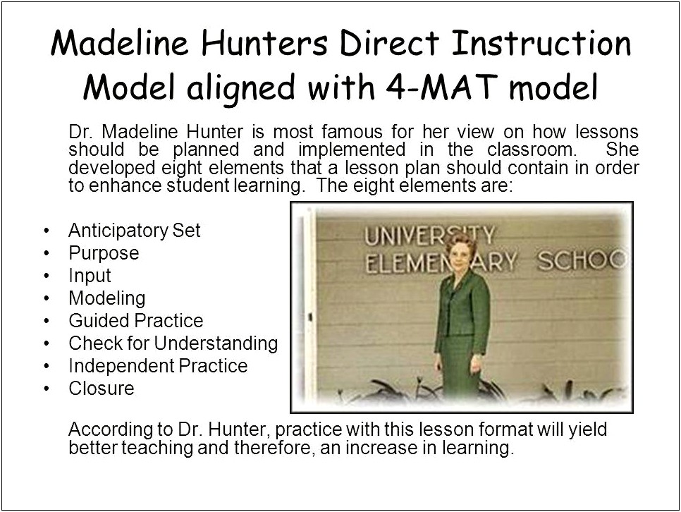 Eei Lesson Plan Template Madeline Hunter