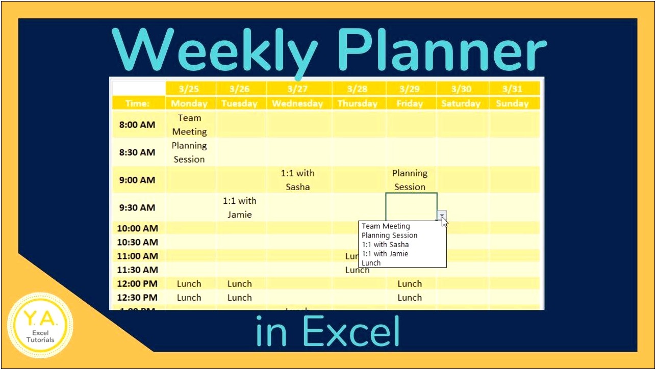 Eight Week Excel Study Plan Template