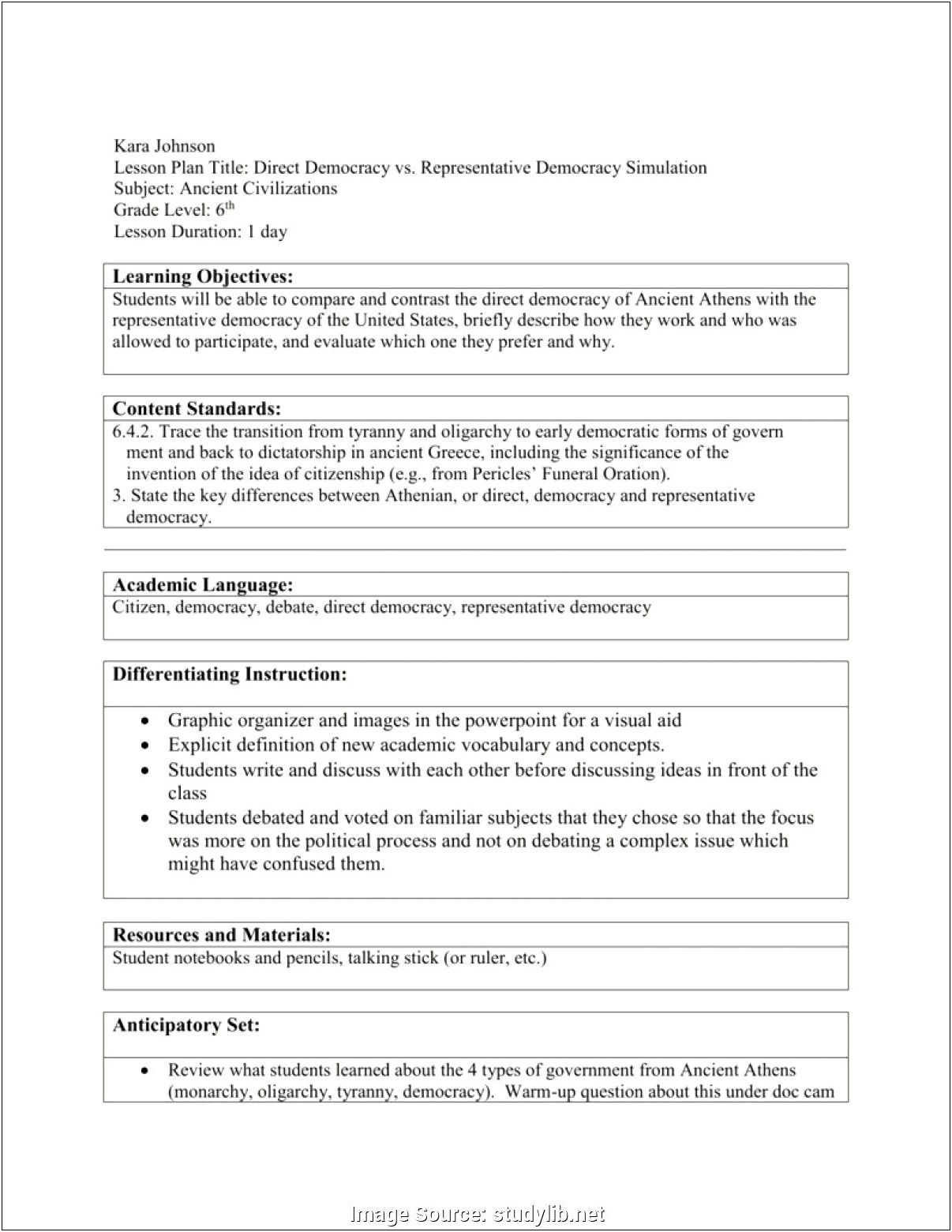 Ela Lesson Plans Template With Teks