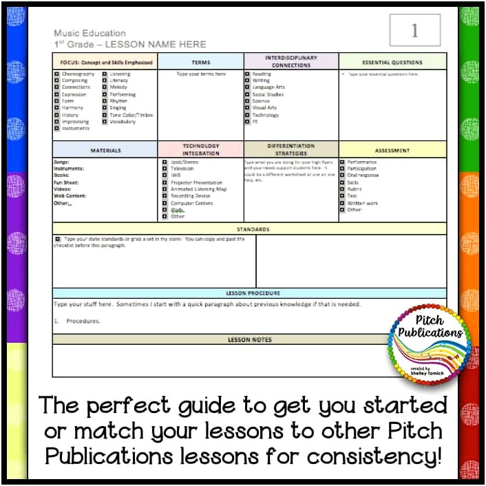 Elementary General Music Lesson Plan Template