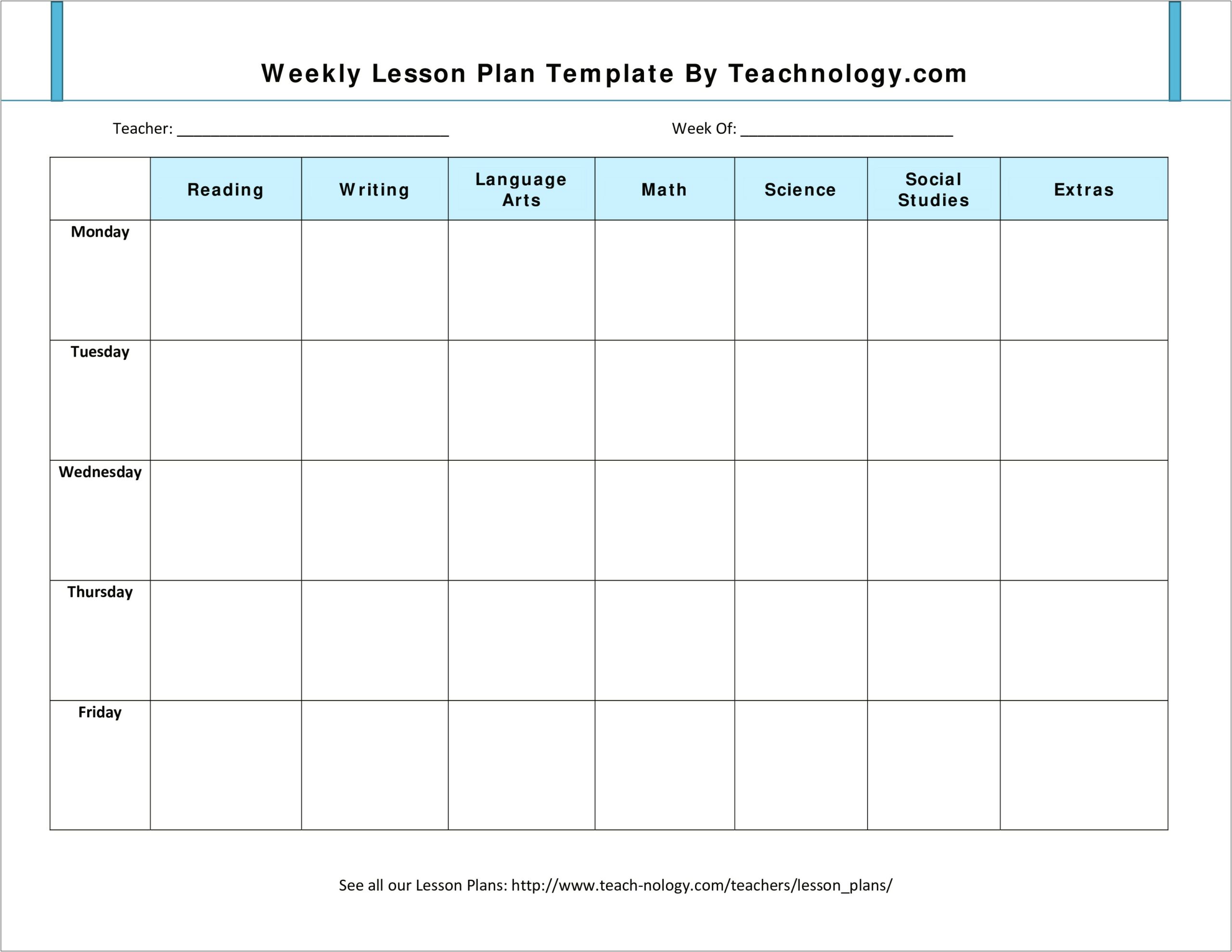 Elementary School Math Lesson Plan Template