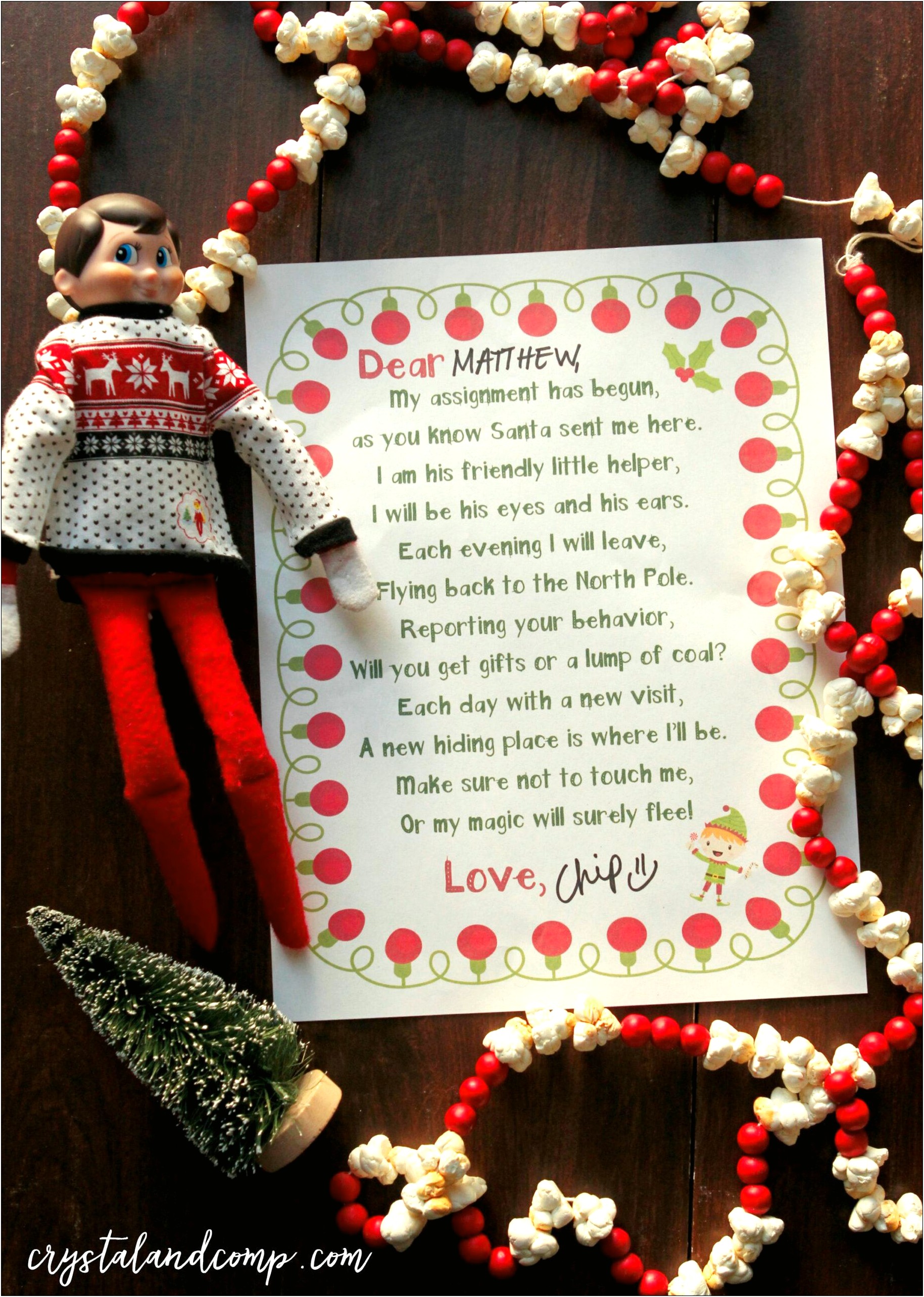 Elf On A Shelf Printable Letter Template