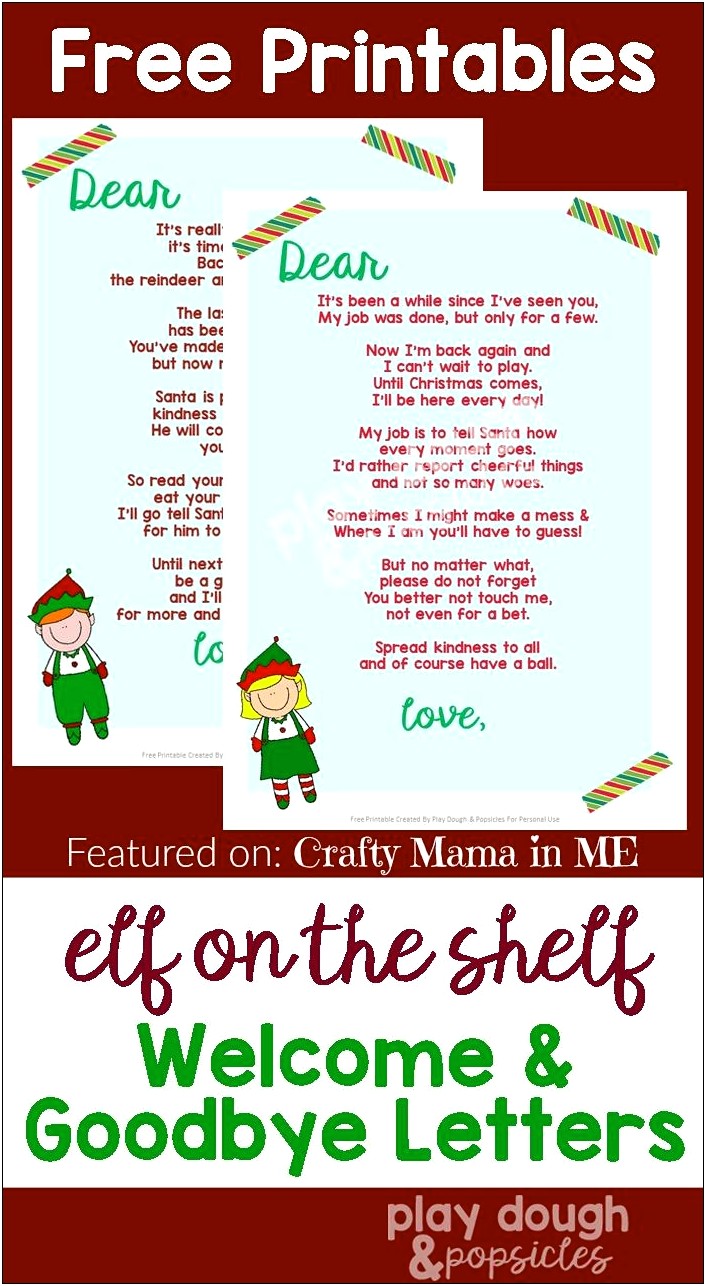 Elf On A Shelf Return Letter Template