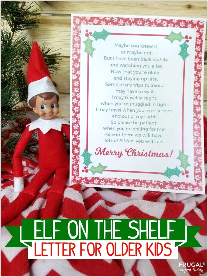 Elf On A Shwlf Letter Template