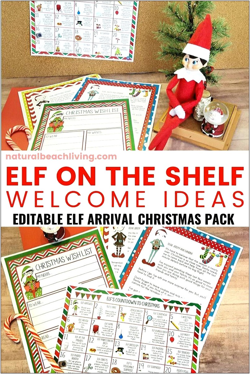 Elf On Shelf Arrival Letter Template