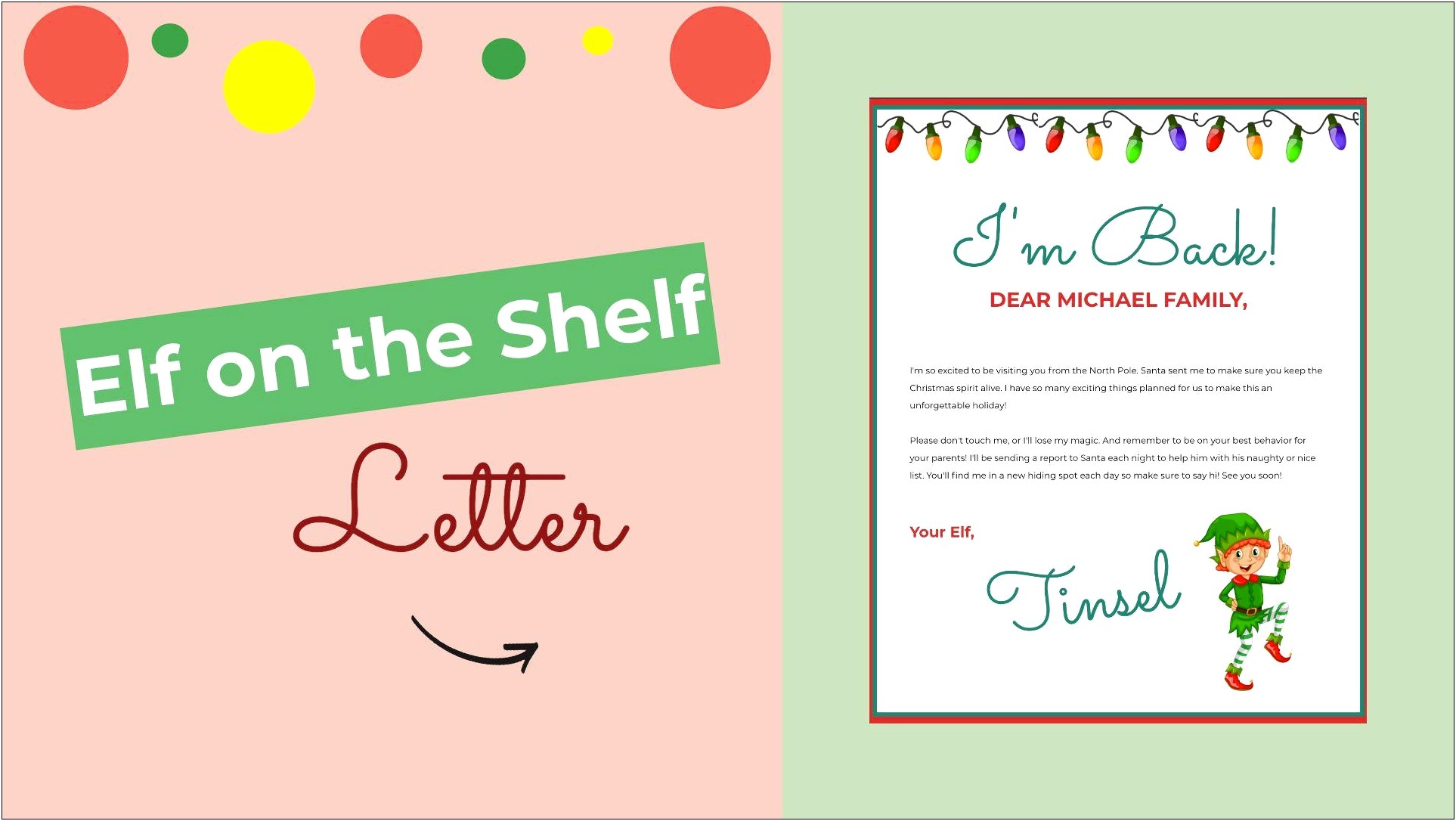Elf On Shelf Letter From Santa Template