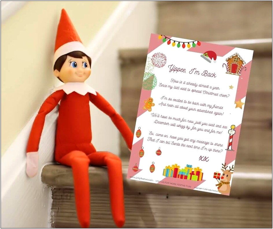 Elf On The Shelf Arrival Letter Template Pdf