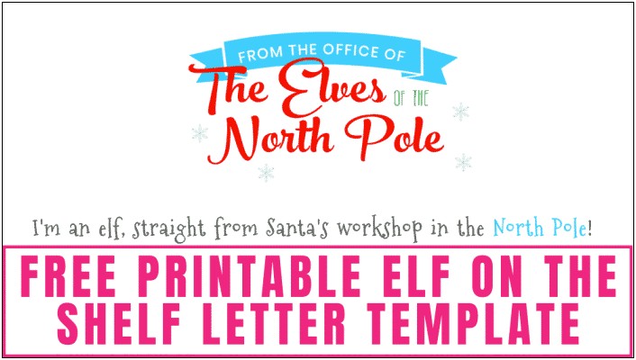 Elf On The Shelf Blank Letter Template