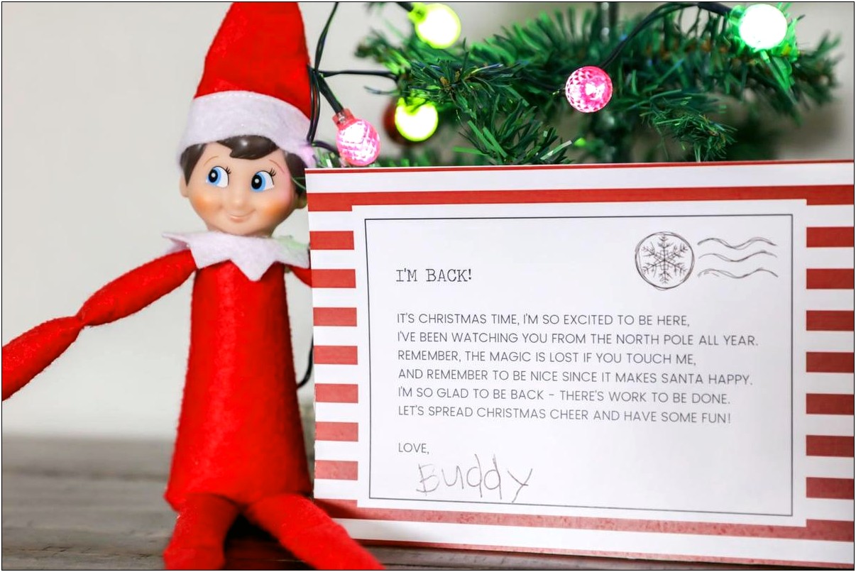 Elf On The Shelf Daily Letter Templates