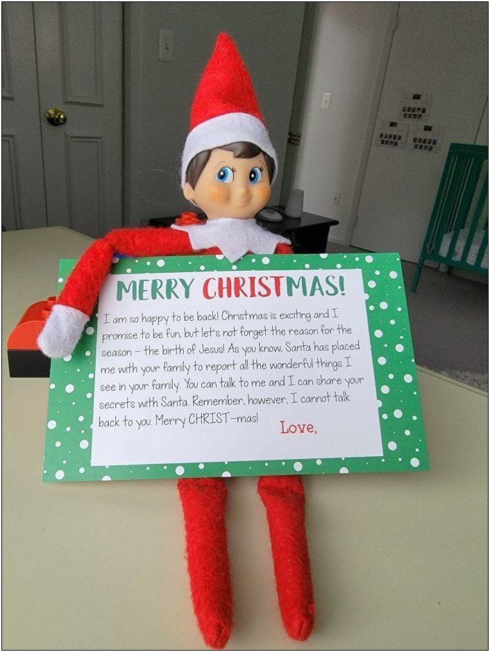 Elf On The Shelf Farewell Letter Template Download