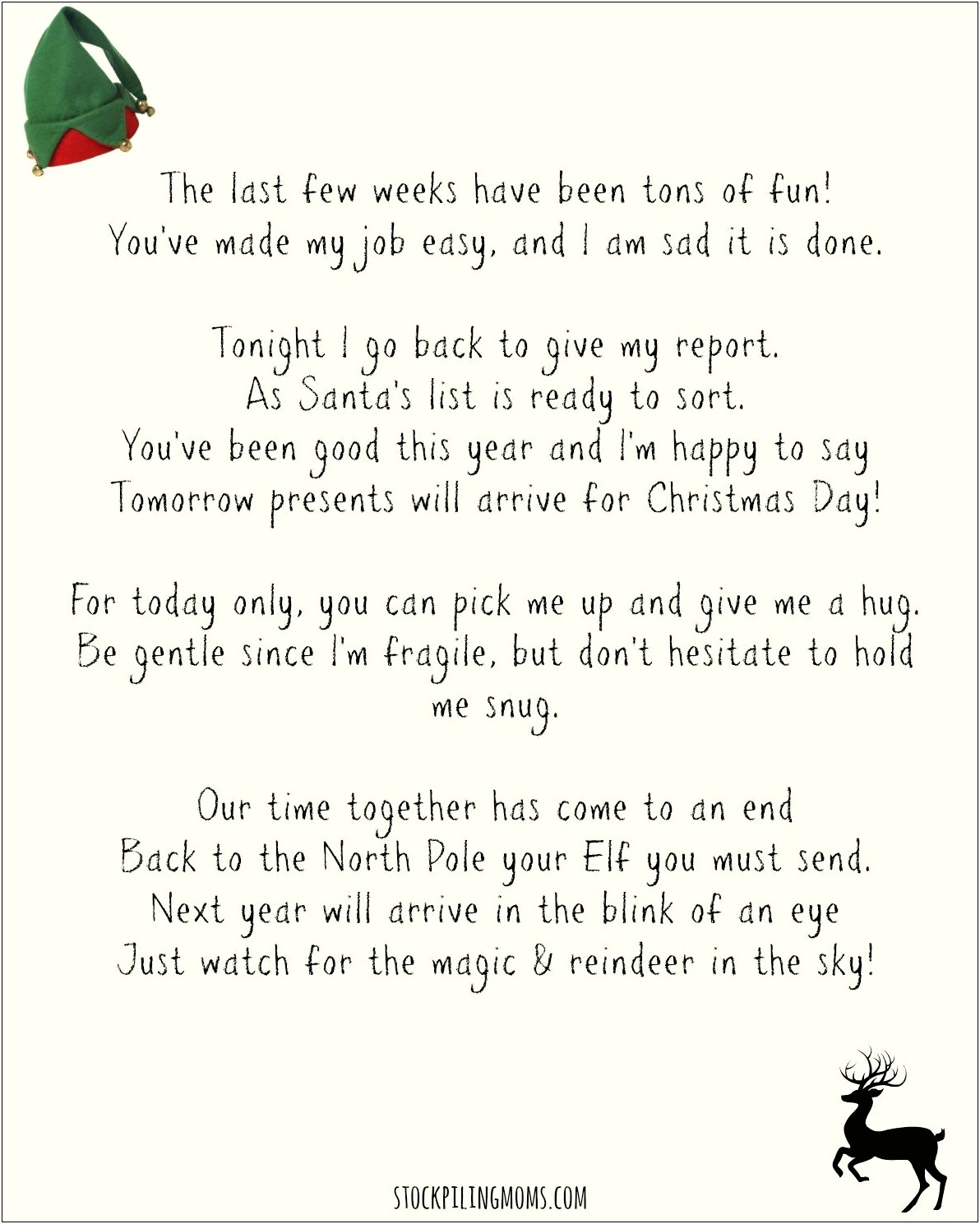 Elf On The Shelf Goodbye Letter Templates