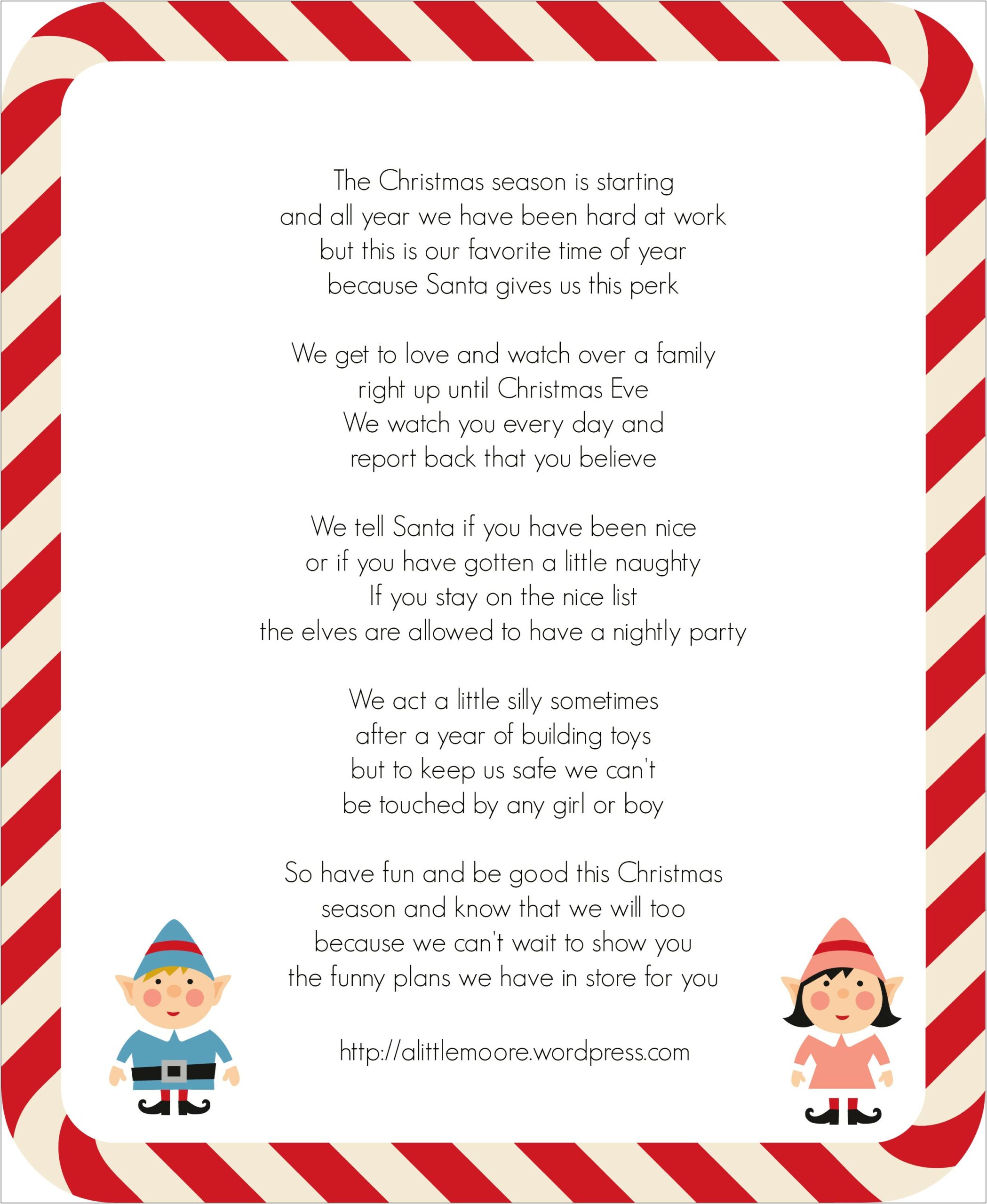 Elf On The Shelf Introduction Letter Template