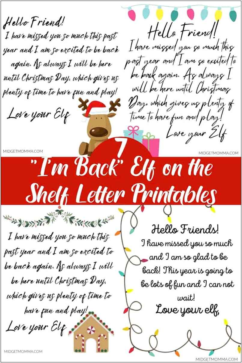 Elf On The Shelf Letter Template Welcome Letter