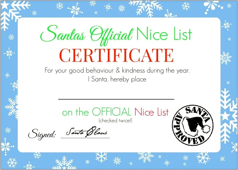 Elf On The Shelf Report Card Template