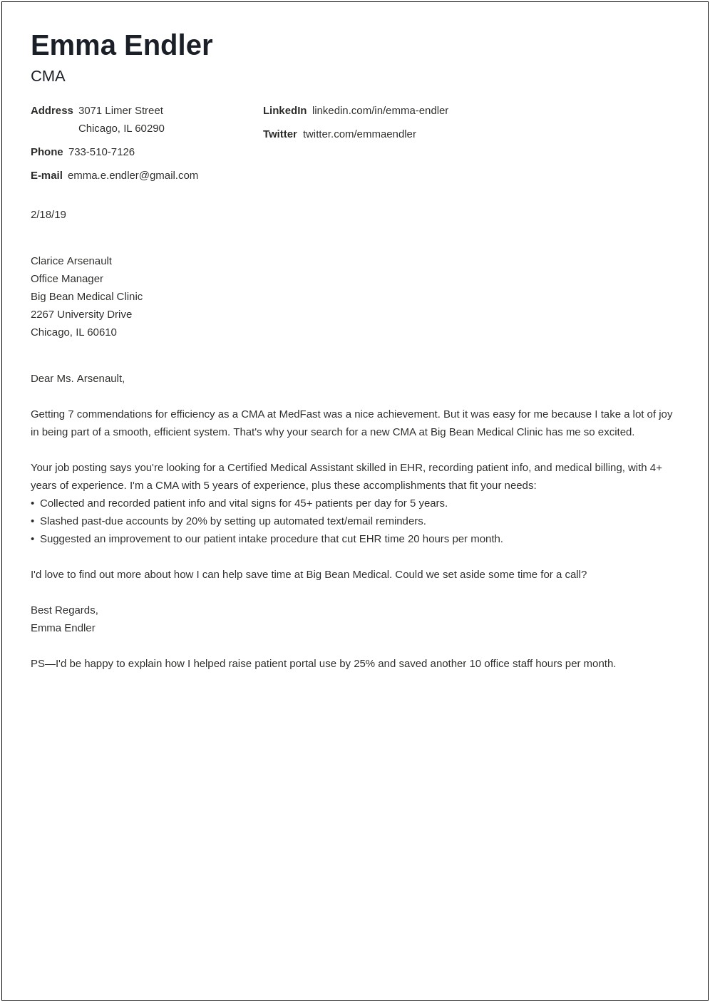 Email Cover Letter For Job Application Template