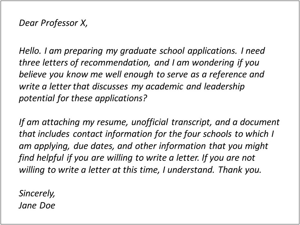 Email Template For Asking For Letter Of Recommendation