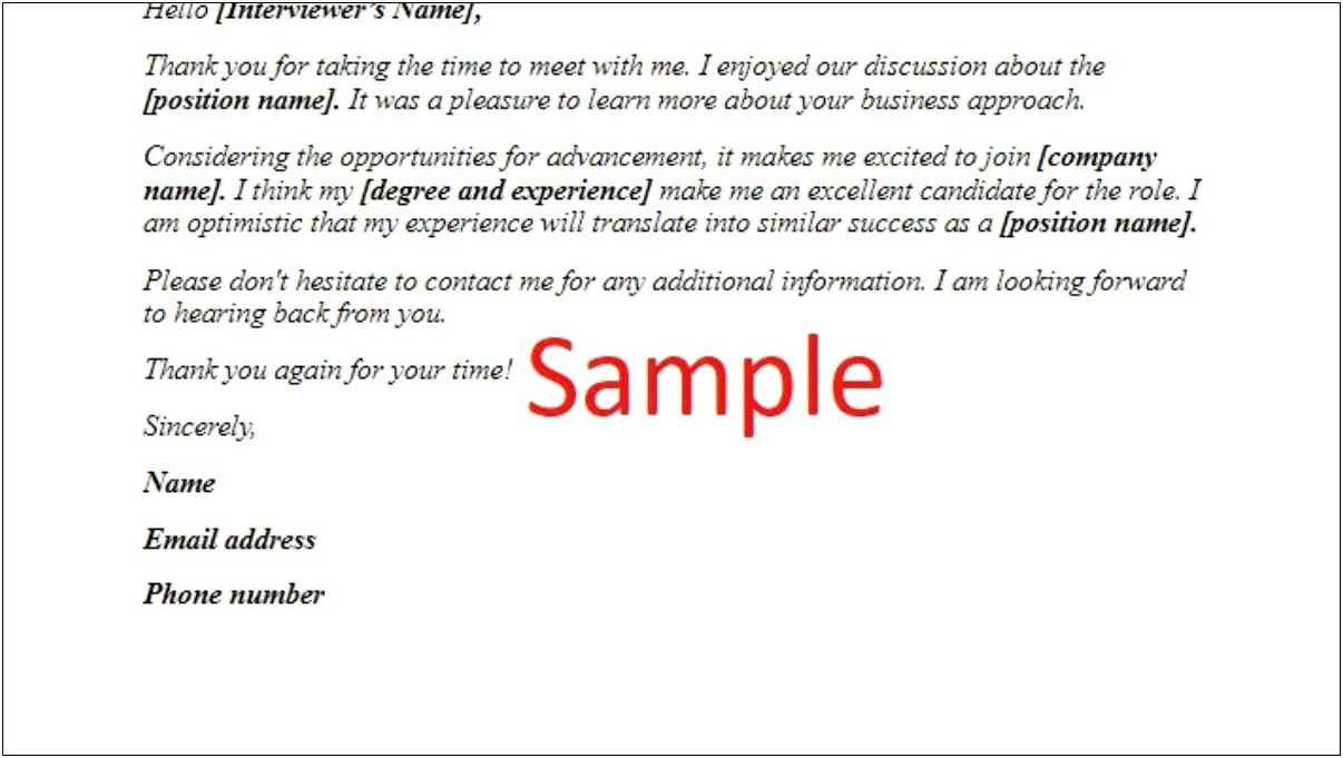 Email Template Thank You Letter After Interview