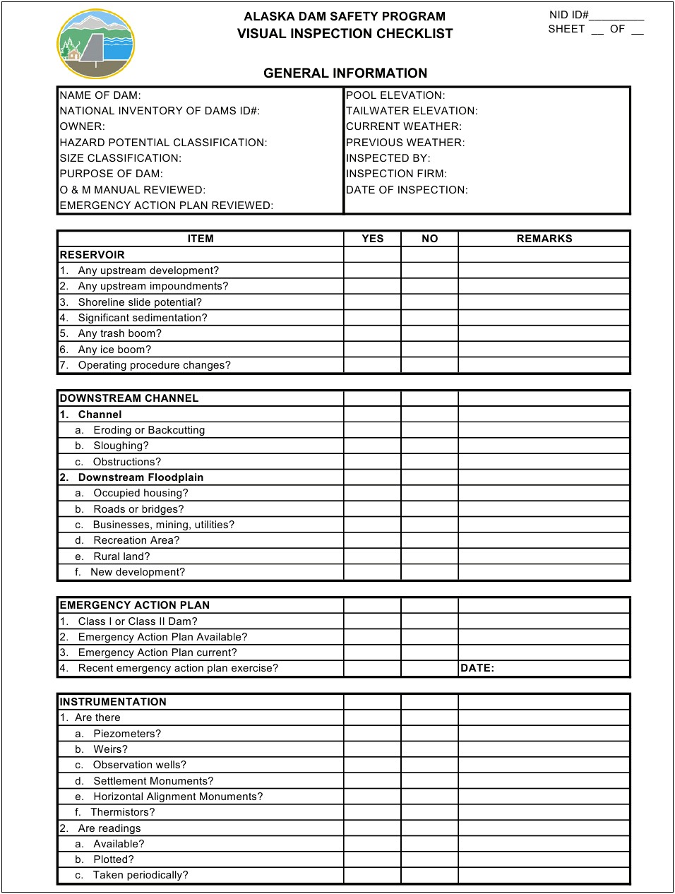 Emergency Action Plan Template Dam New York