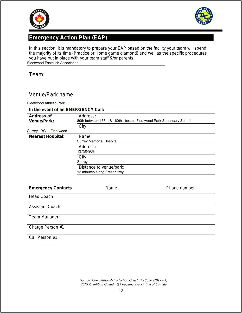 Emergency Action Plan Template For Home