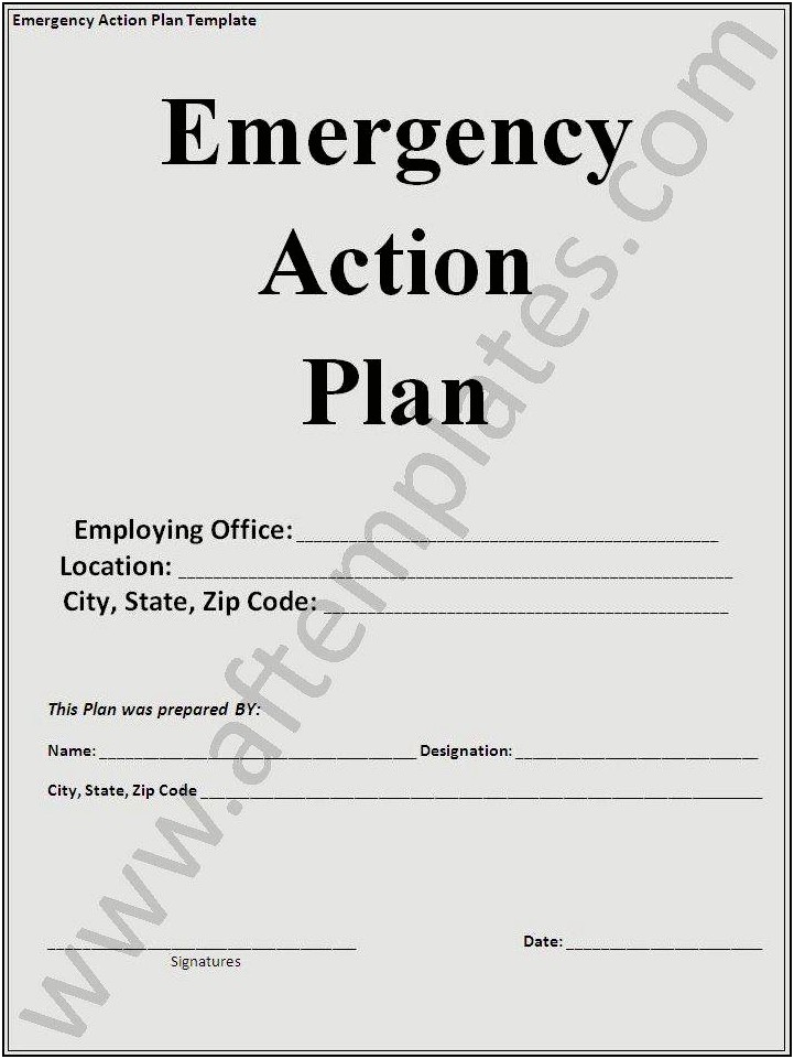 Emergency Action Plan Template For Office