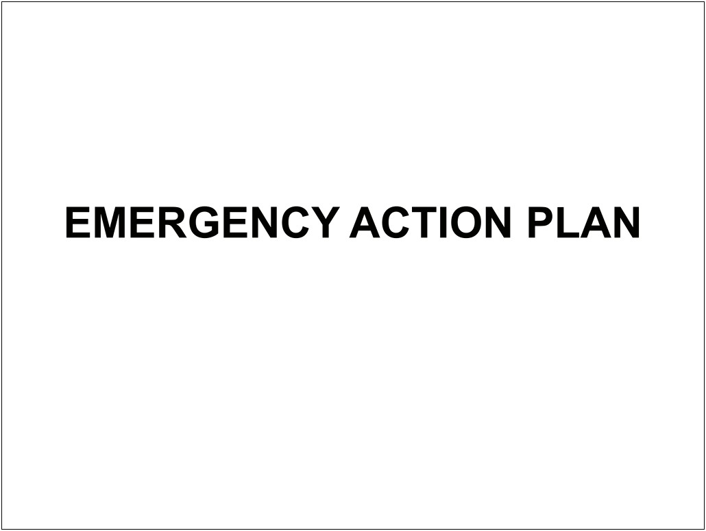 Emergency Action Plan Template Osha 1910.38