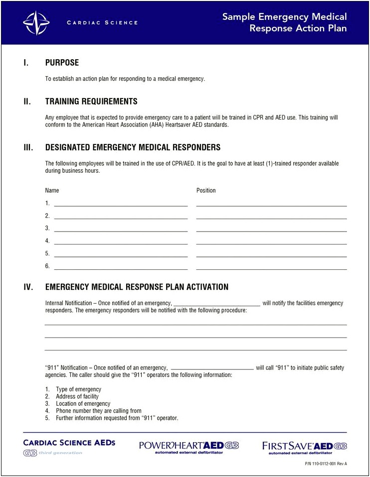 Emergency Evacuation Plan Template Business Physical Therapy